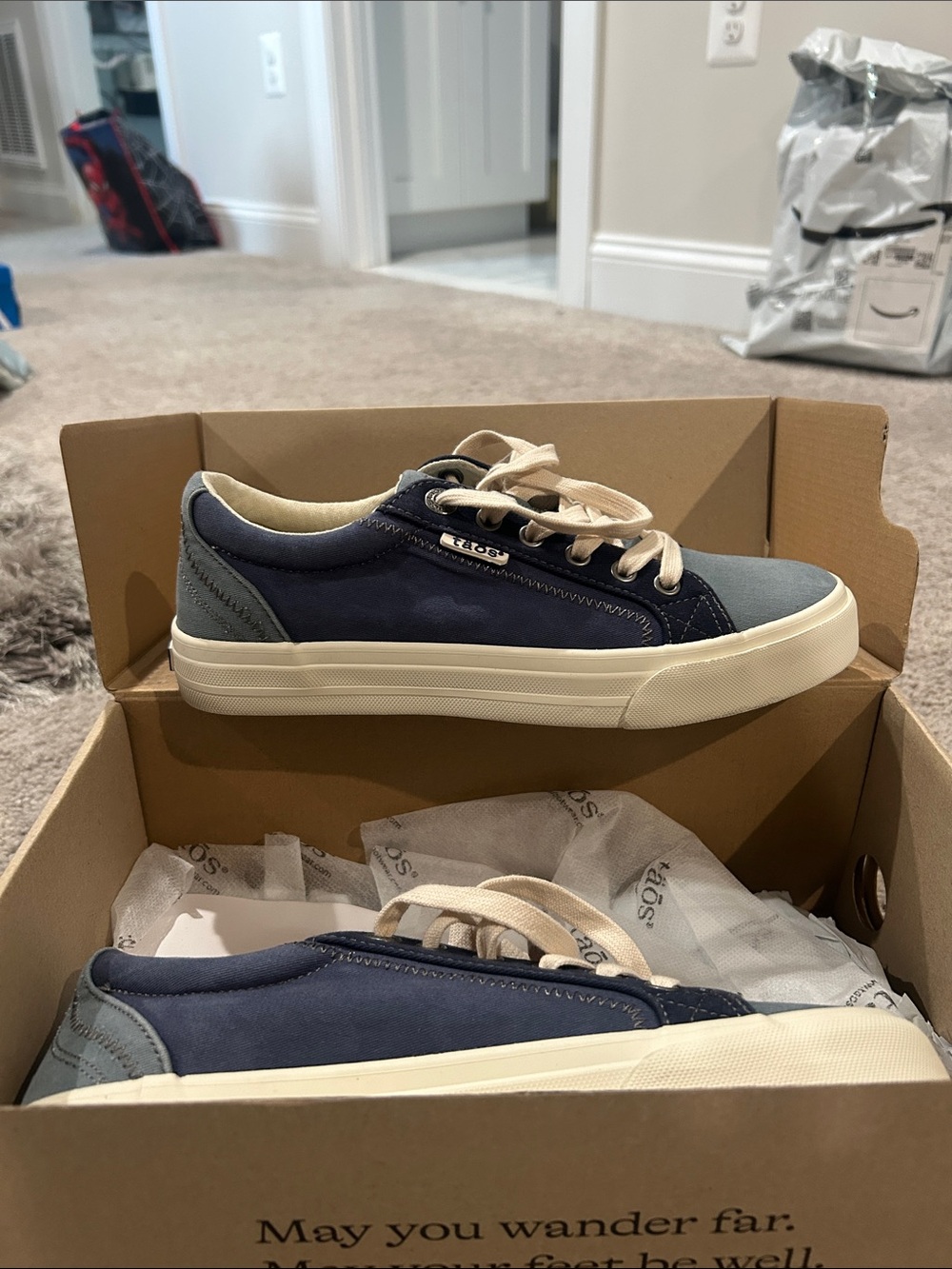 Taos Footwear navy blue, denim, and light gray sneakers - Picture 4 of 7